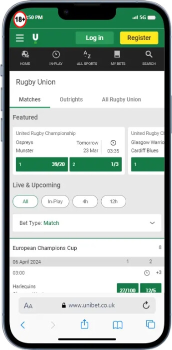 Pertaruhan Ragbi/ Rugby Betting- Unibet